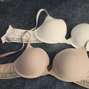 Lucky Brand Women's Bra Duo - White and Tan